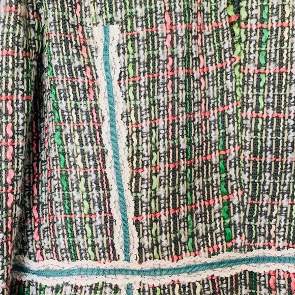 True meaning plaid / floral collar tweed blazer - Picture 3 of 4